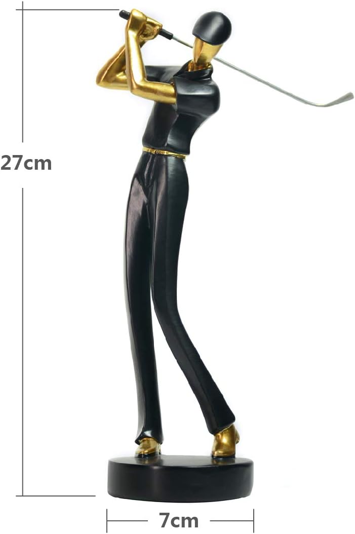Black Golfer Polyresin Statue 9.6 Inch