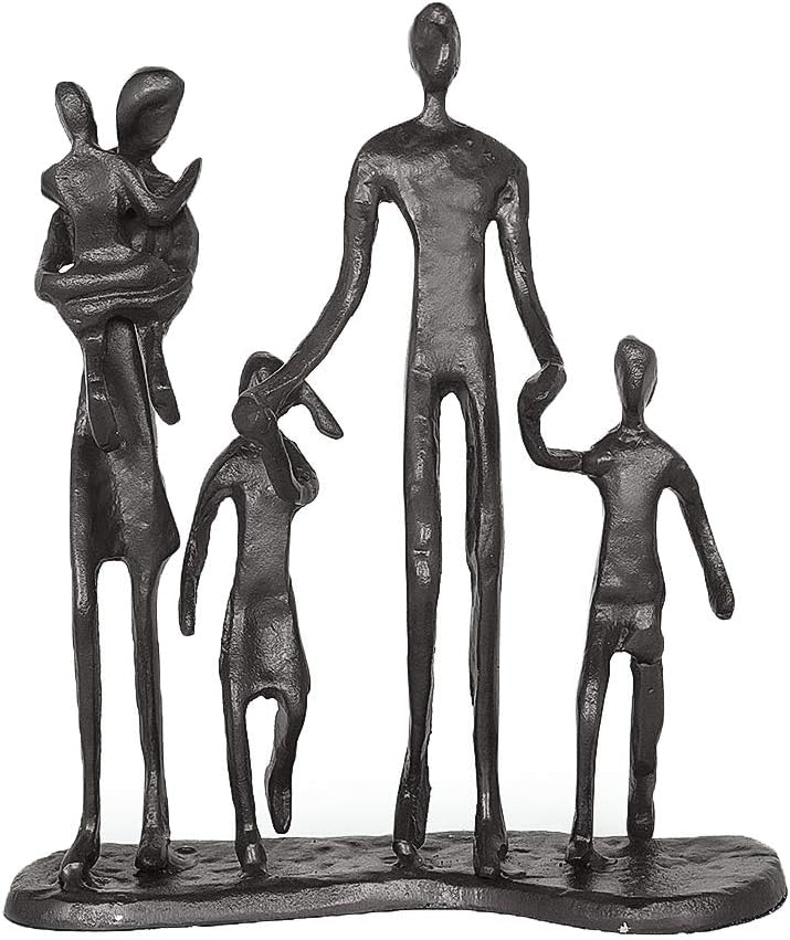 Cast Iron Family of Five Figurine Decor