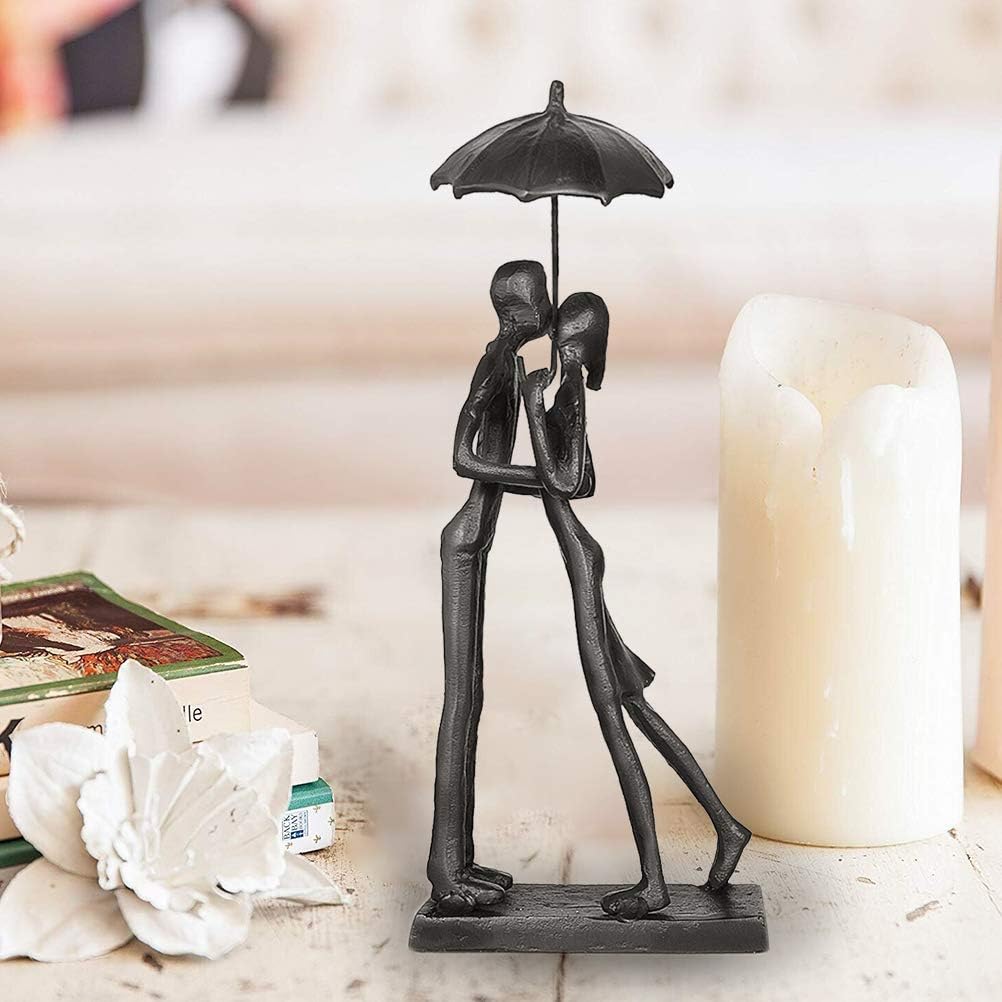 Cast Iron Romantic Couple Desktop Sculpture