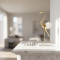Gold Crystal Tail Crane Bird Statues