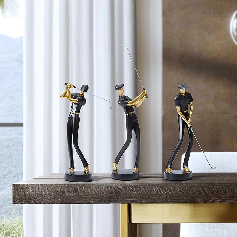 Black Golfer Polyresin Statue 9.6 Inch
