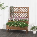 2-Tier Wood Elevated Garden Bed Trellis