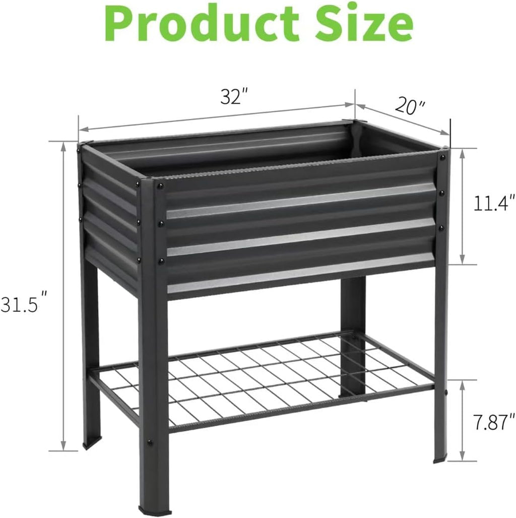 Elevated Metal Garden Planter Bed