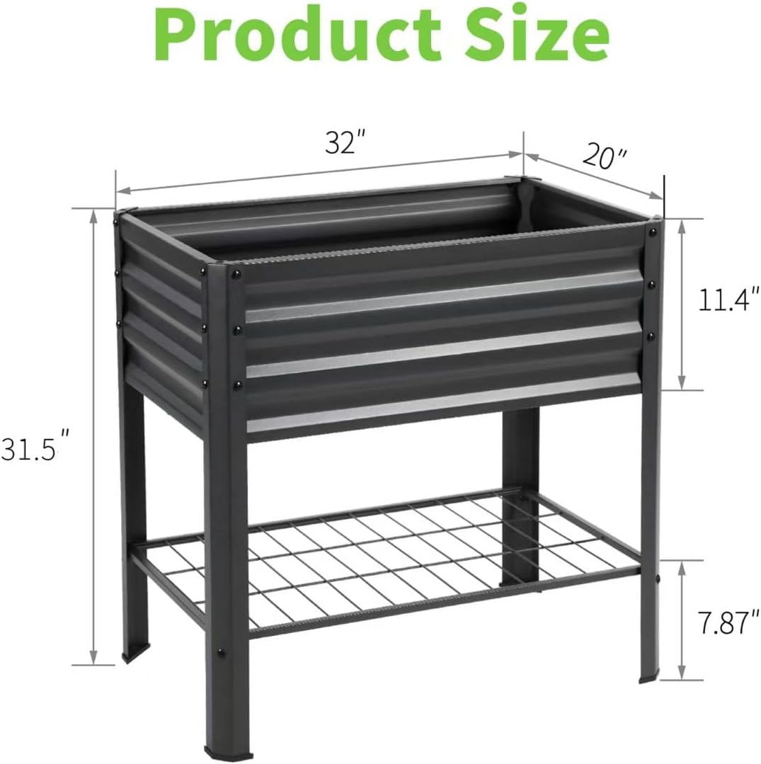Elevated Metal Garden Planter Bed