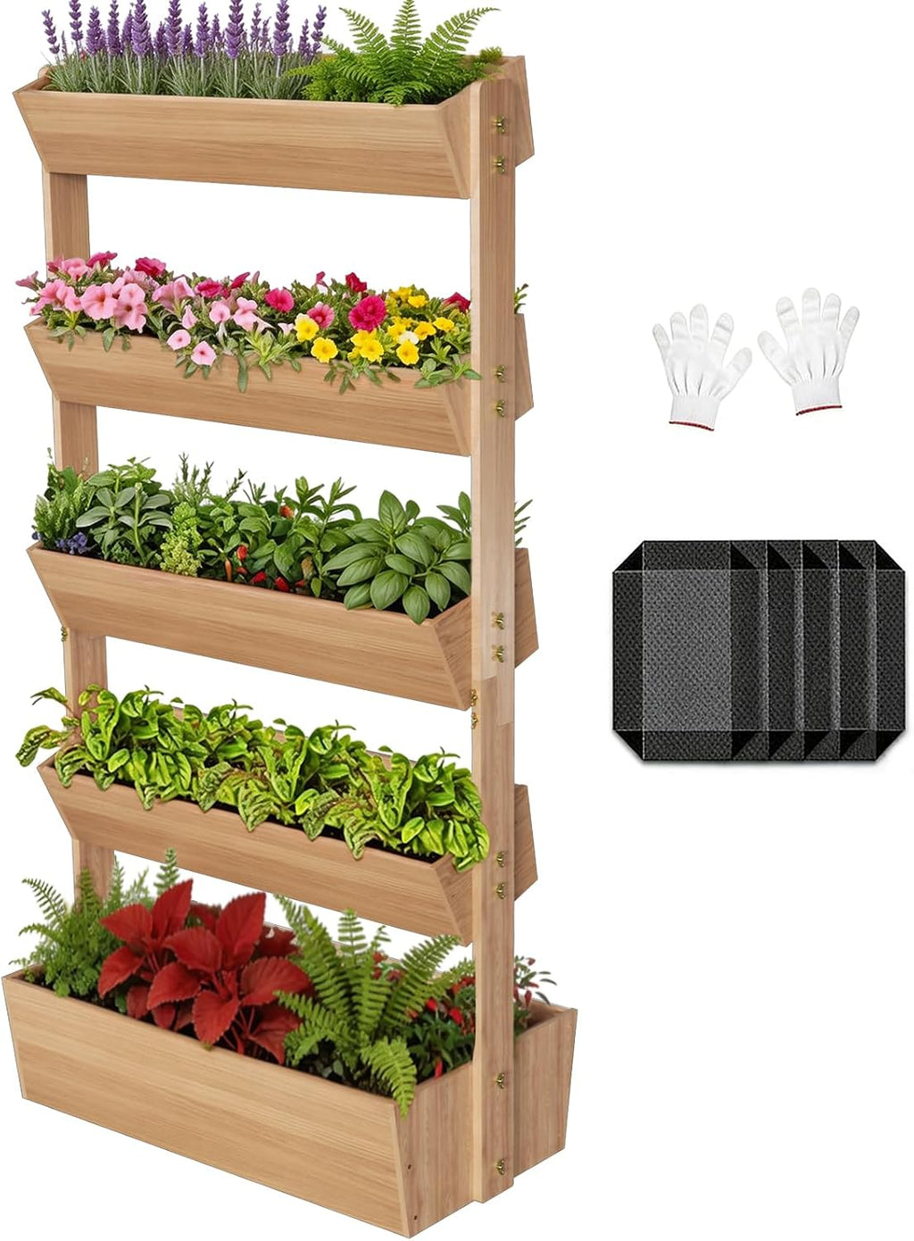 5-Tier Vertical Wood Garden Planter