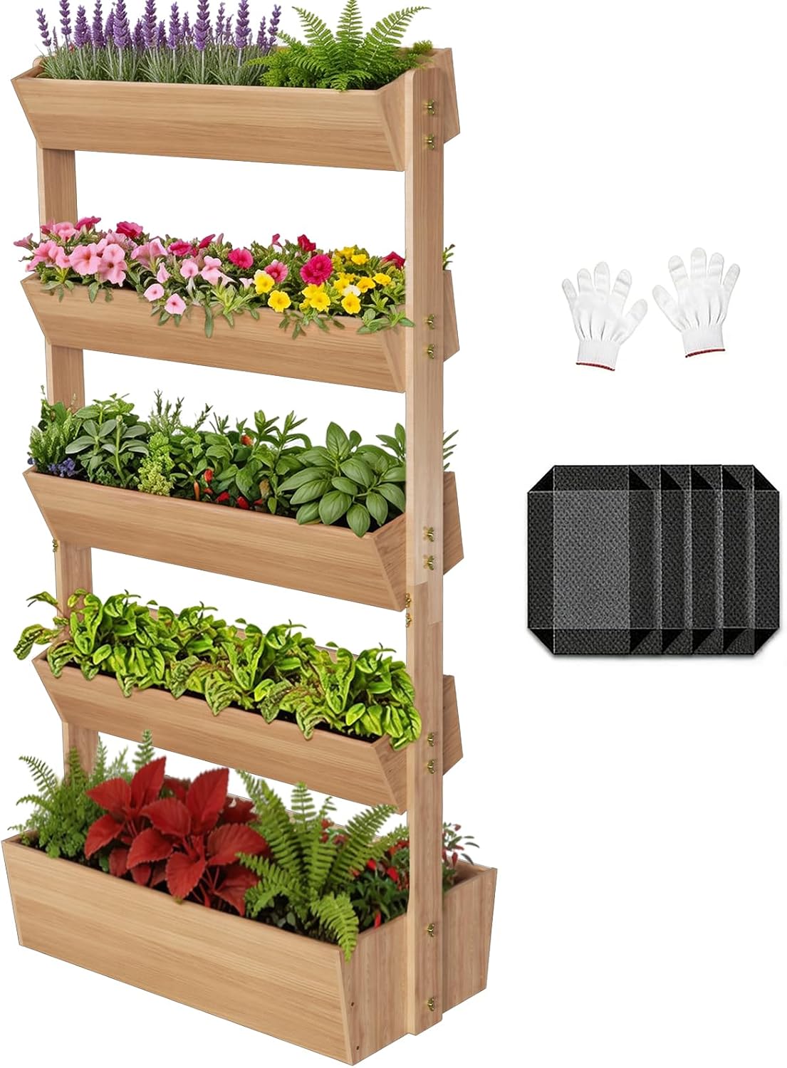 5-Tier Vertical Wood Garden Planter