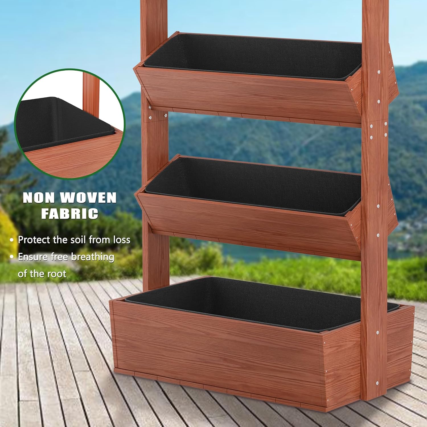 5-Tier Vertical Wood Garden Bed