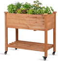 Wood Wheeled Elevated Garden Bed