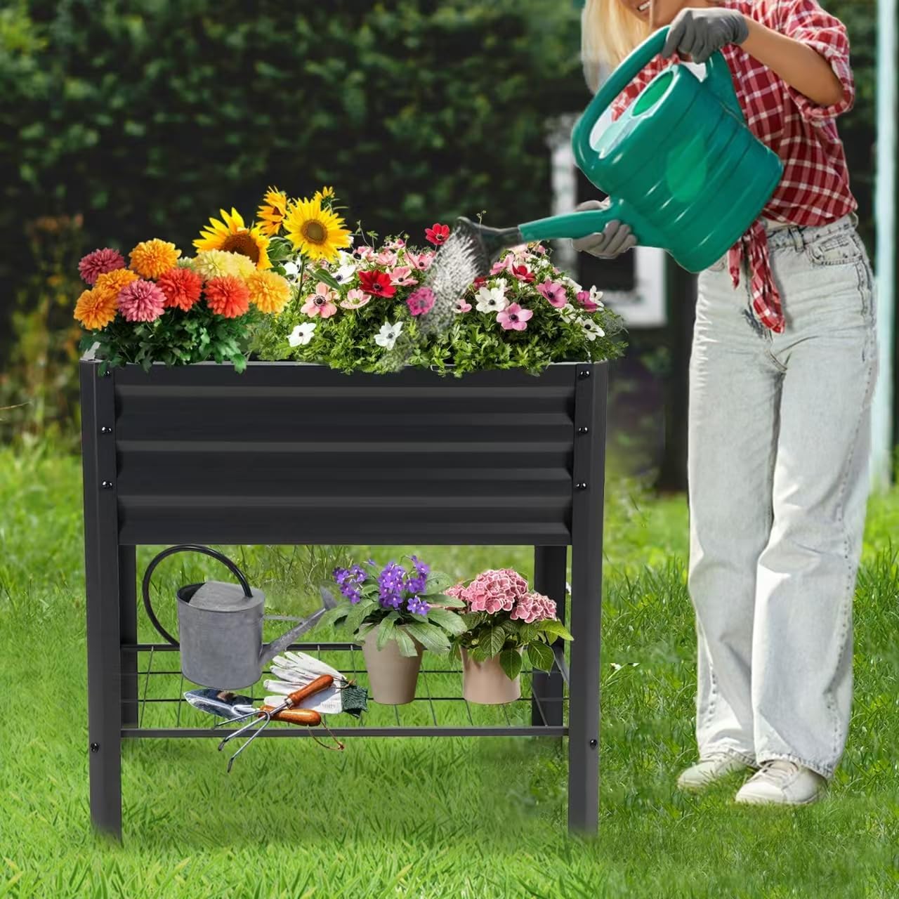 Elevated Metal Garden Planter Bed