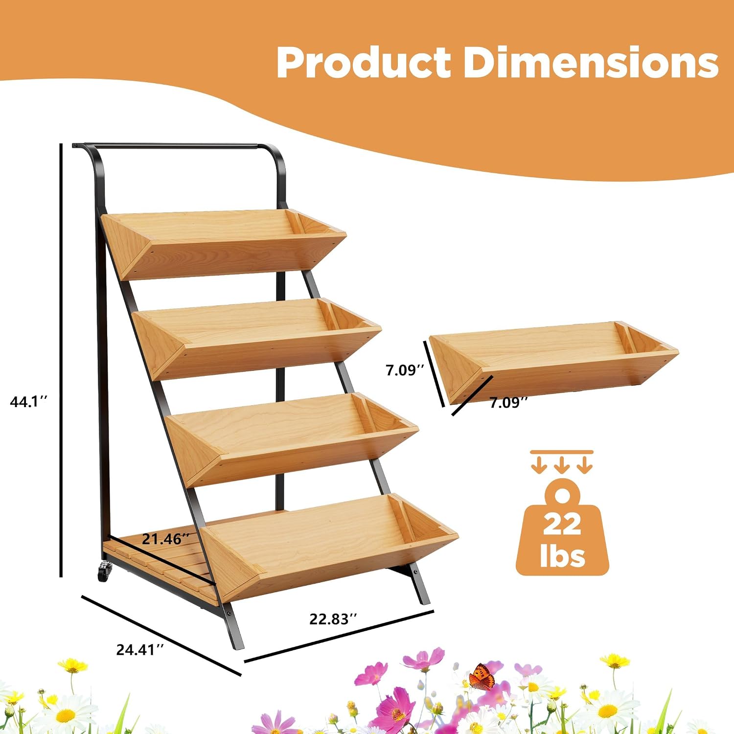 4-Tier Rolling Vertical Garden Planter