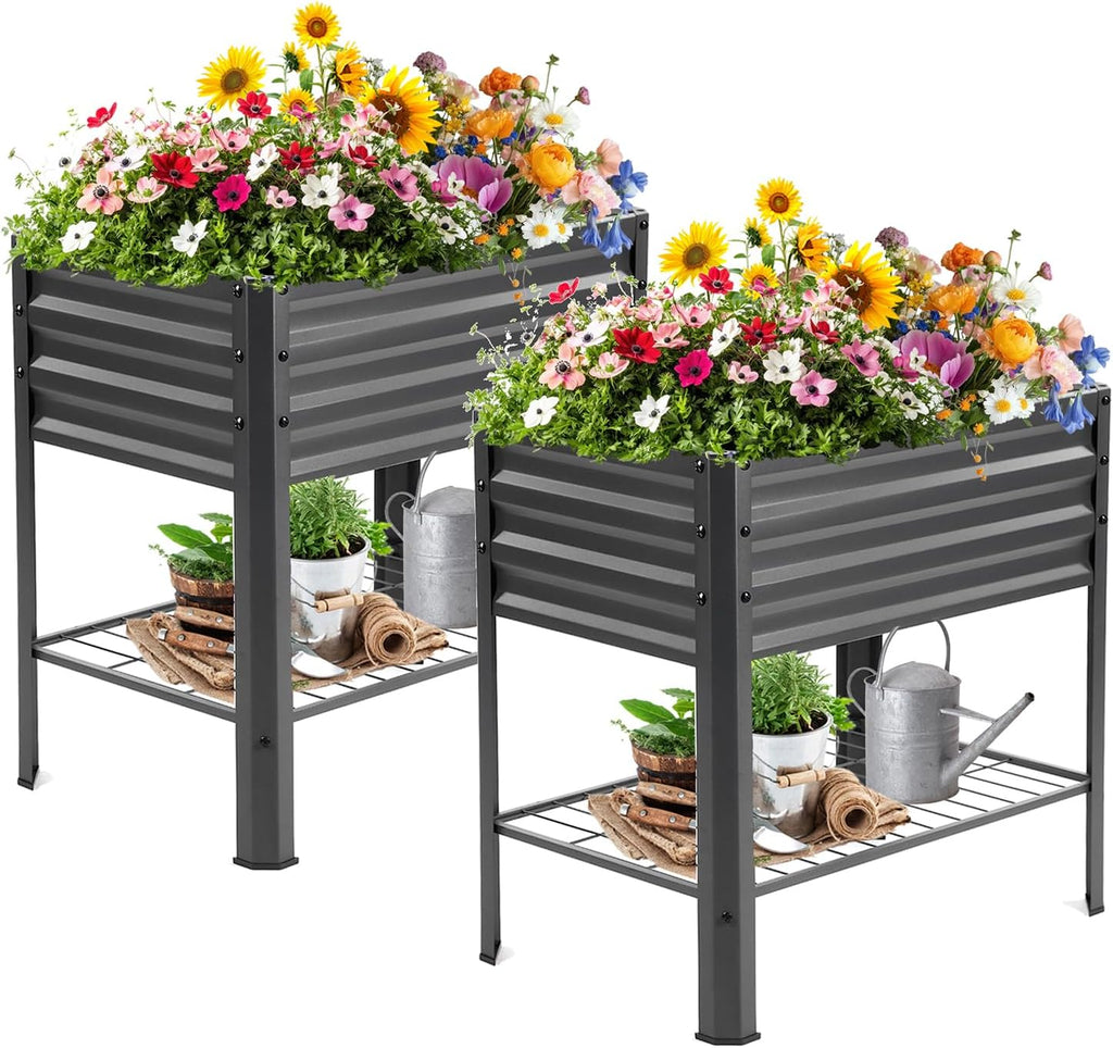 Elevated Metal Garden Planter Bed