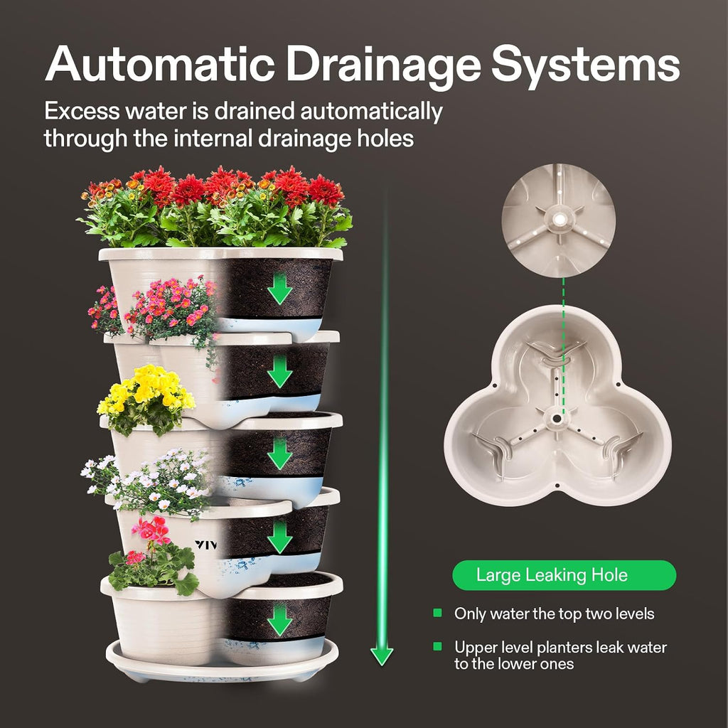5-Tier Stackable Vertical Planter