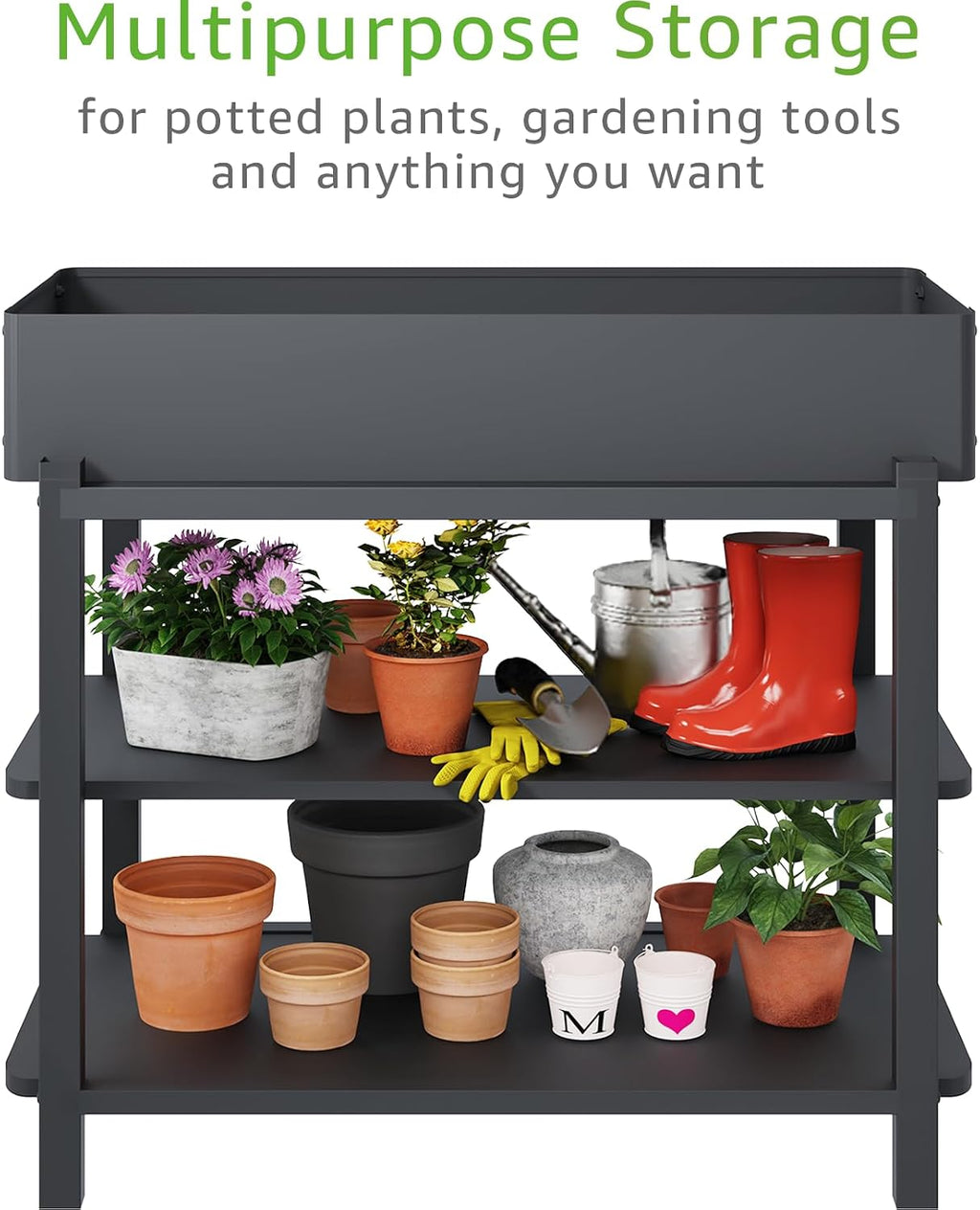 Metal Raised Garden Bed with Trellis