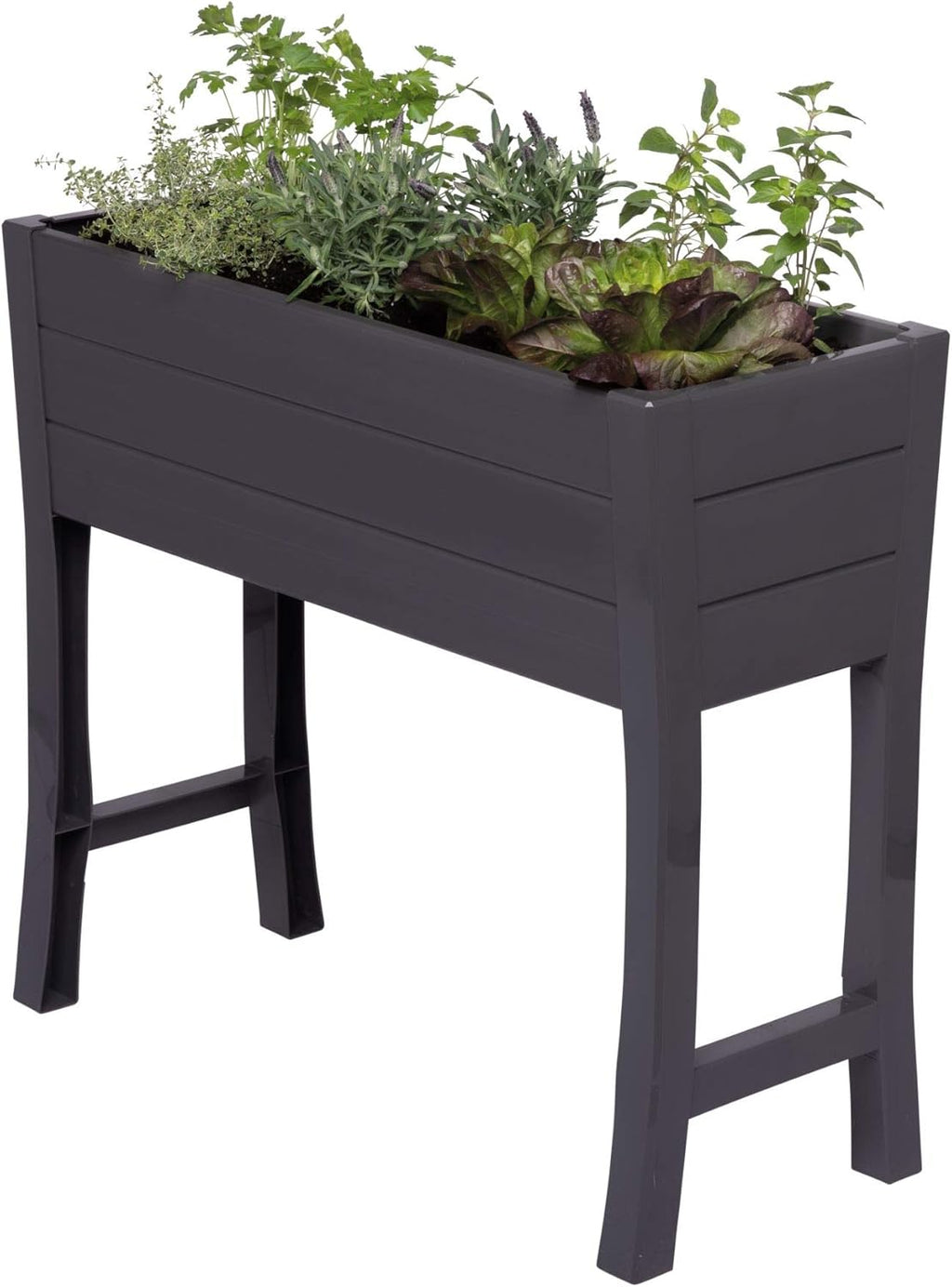Dark Gray Elevated Garden Planter