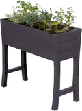 Dark Gray Elevated Garden Planter