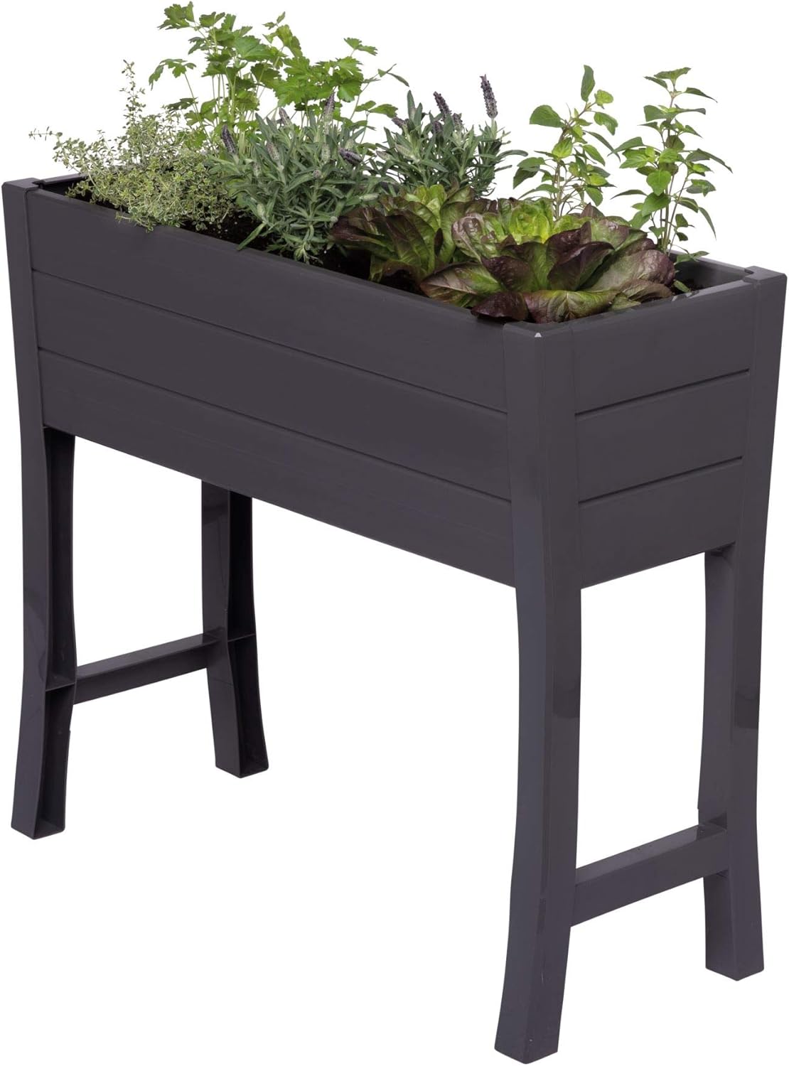 Dark Gray Elevated Garden Planter