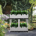 White Plastic Raised Garden Bed Set