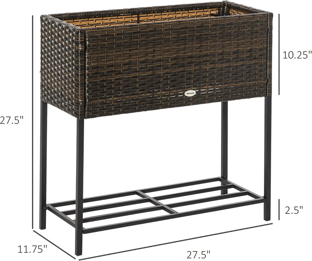 Rattan Look Elevated Garden Bed