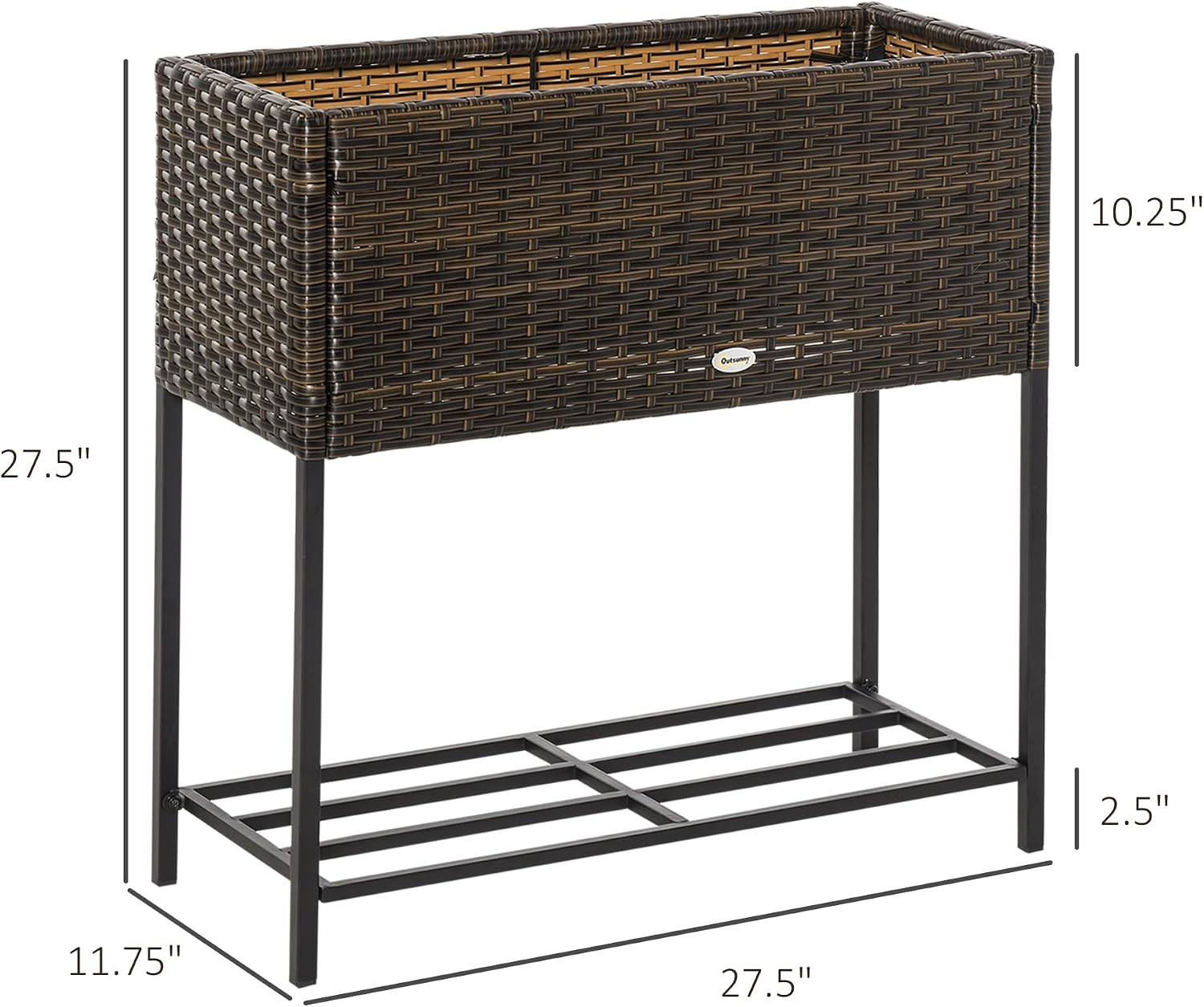 Rattan Look Elevated Garden Bed