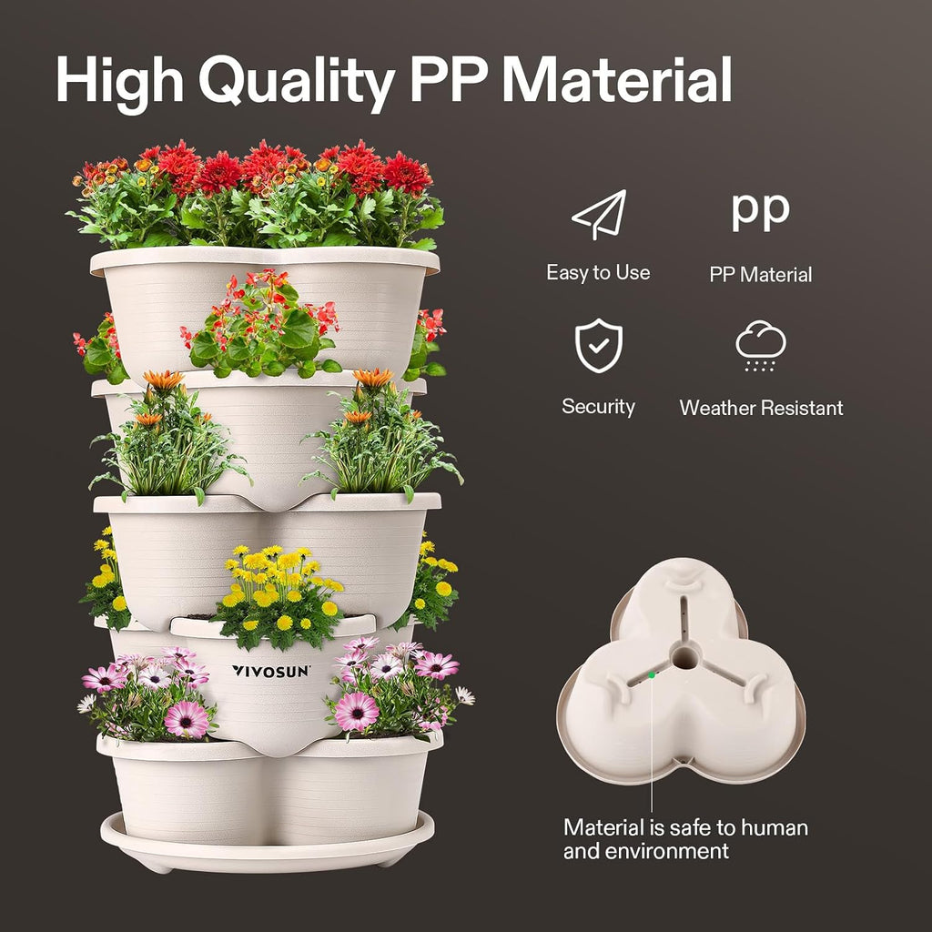 5-Tier Stackable Vertical Planter