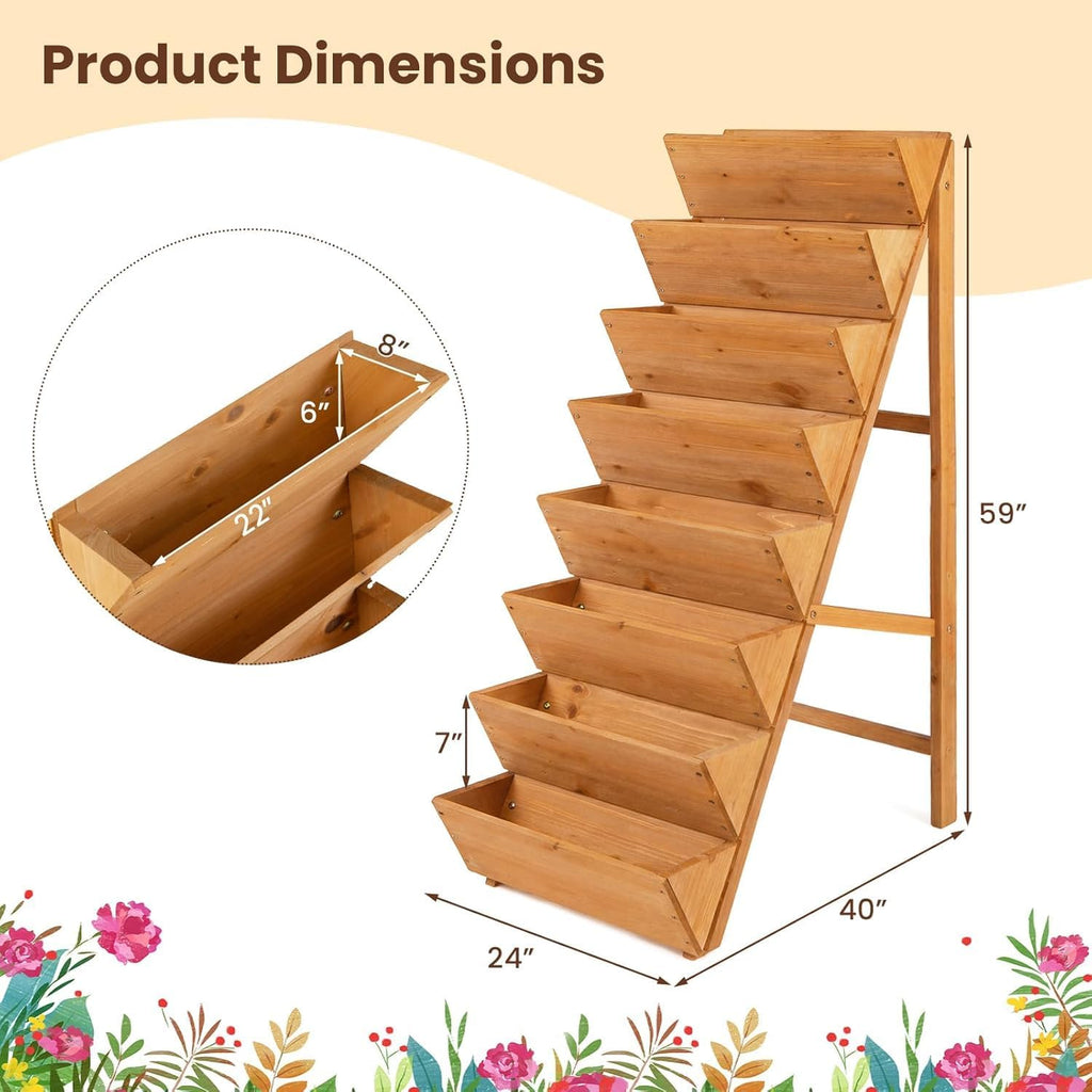 8-Tier Vertical Wood Garden Planter