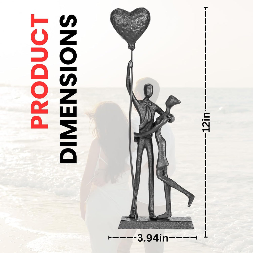 Bronze Iron Romantic Couple Sculpture
