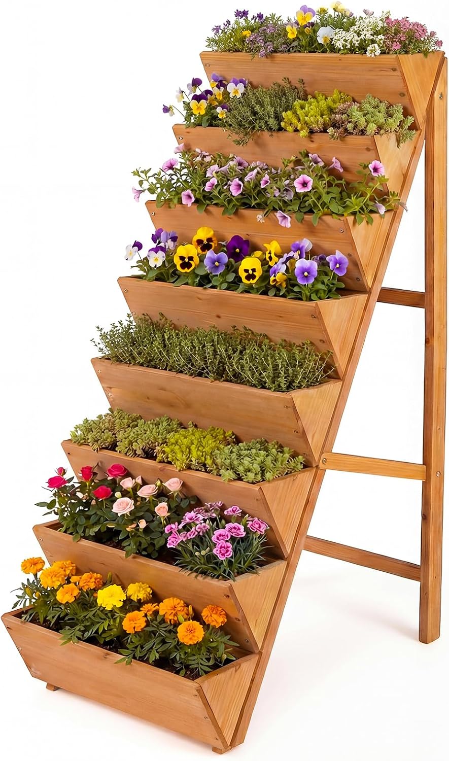 8-Tier Vertical Wood Raised Garden Bed