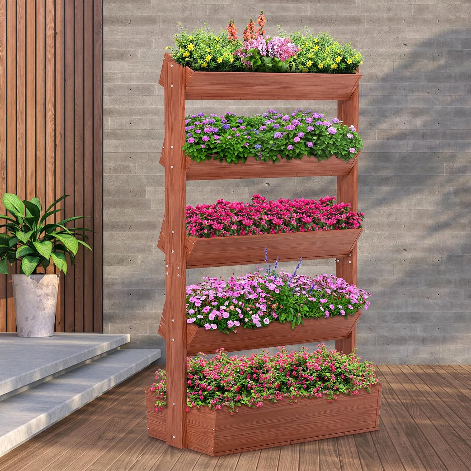 5-Tier Vertical Wooden Garden Bed
