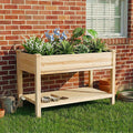 Natural Wood Elevated Garden Bed