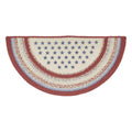 Red Creme Blue Braided Jute Door Mat 20x30