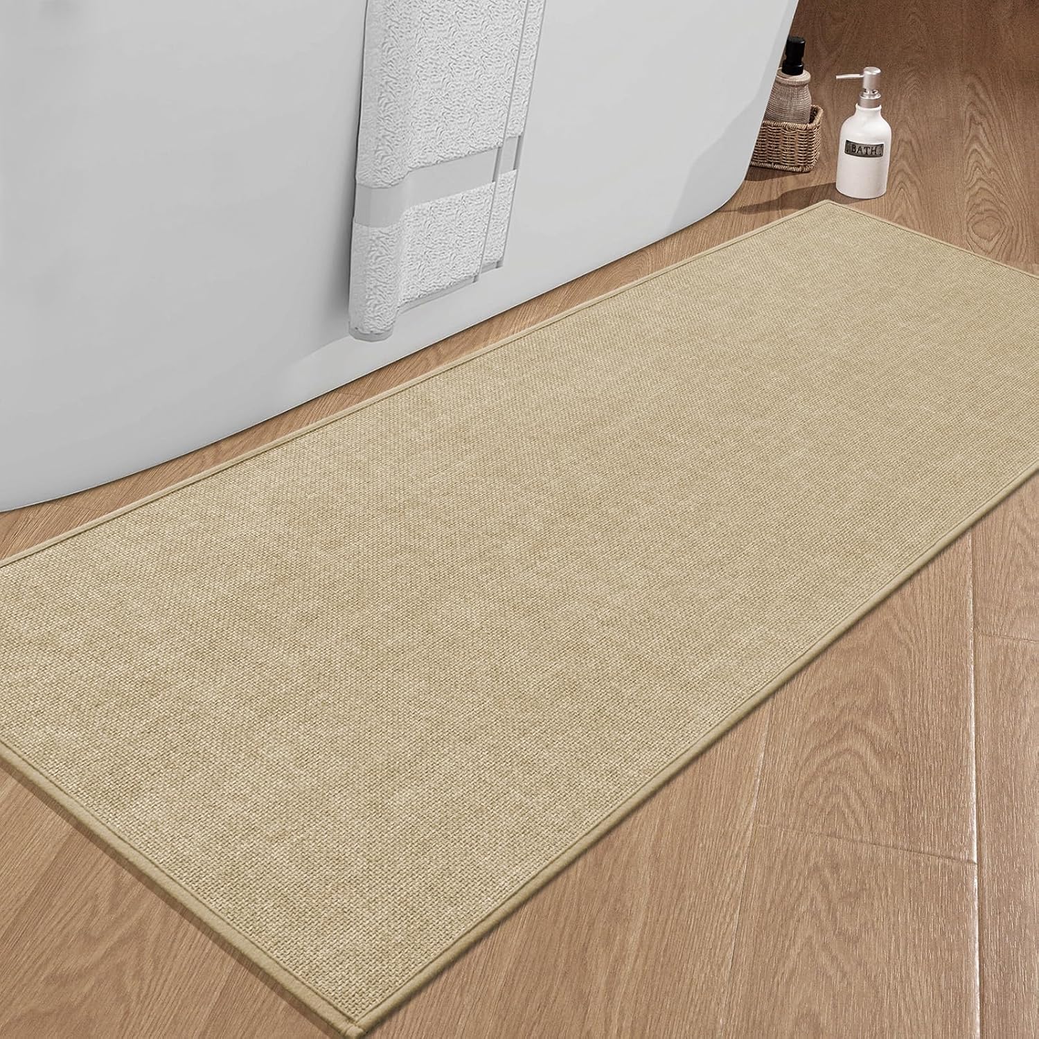 59x25 Beige Quick Dry Bath Mat