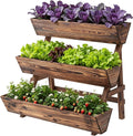 3-Tier Carbonized Wood Raised Garden Bed