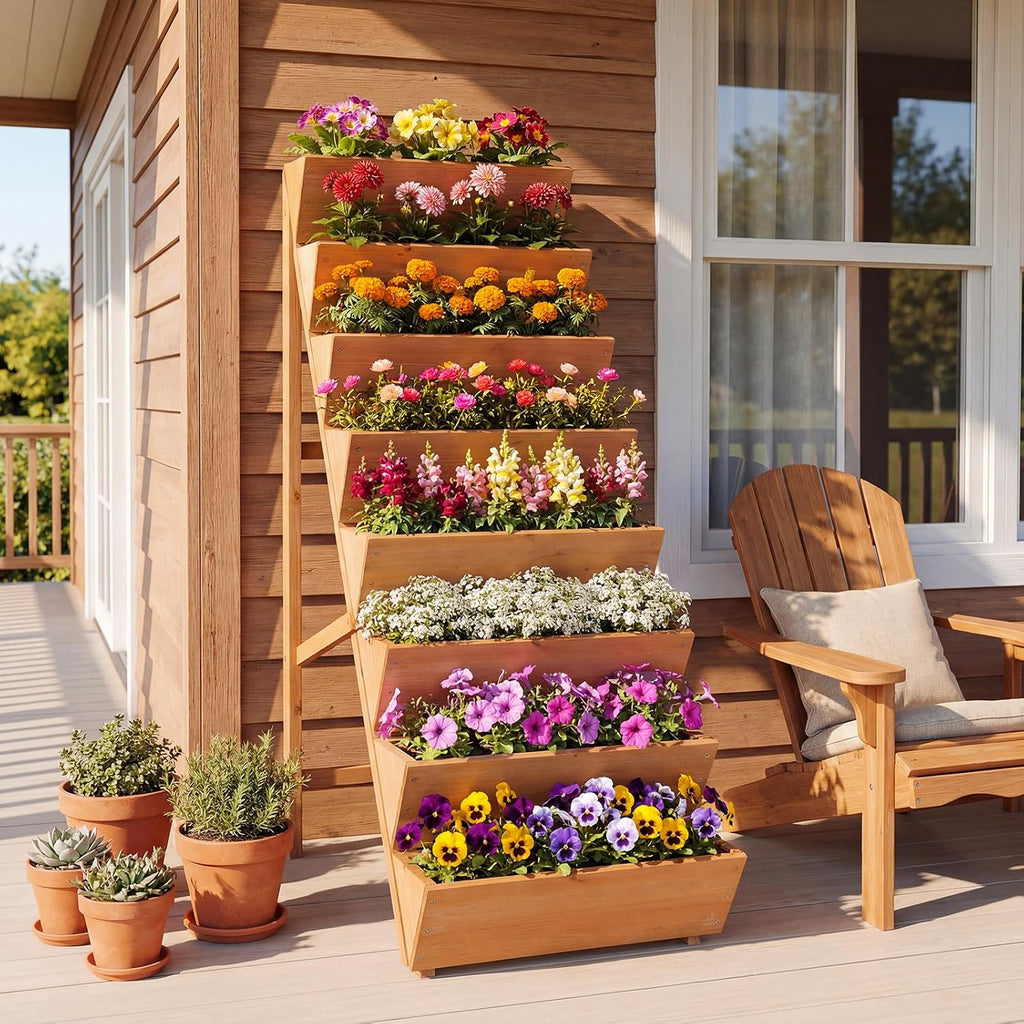 8-Tier Vertical Wood Raised Garden Bed