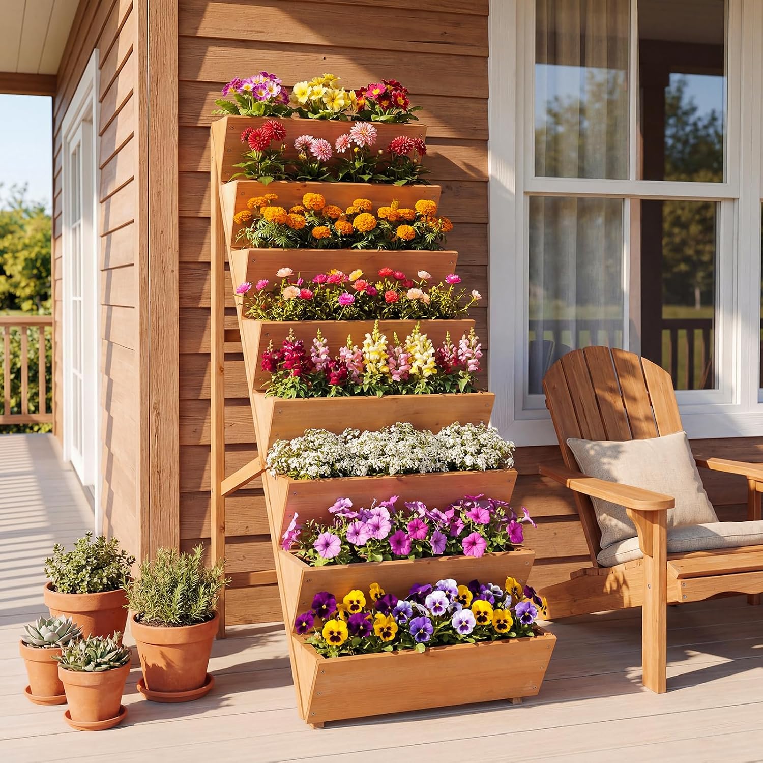 8-Tier Vertical Wood Raised Garden Bed