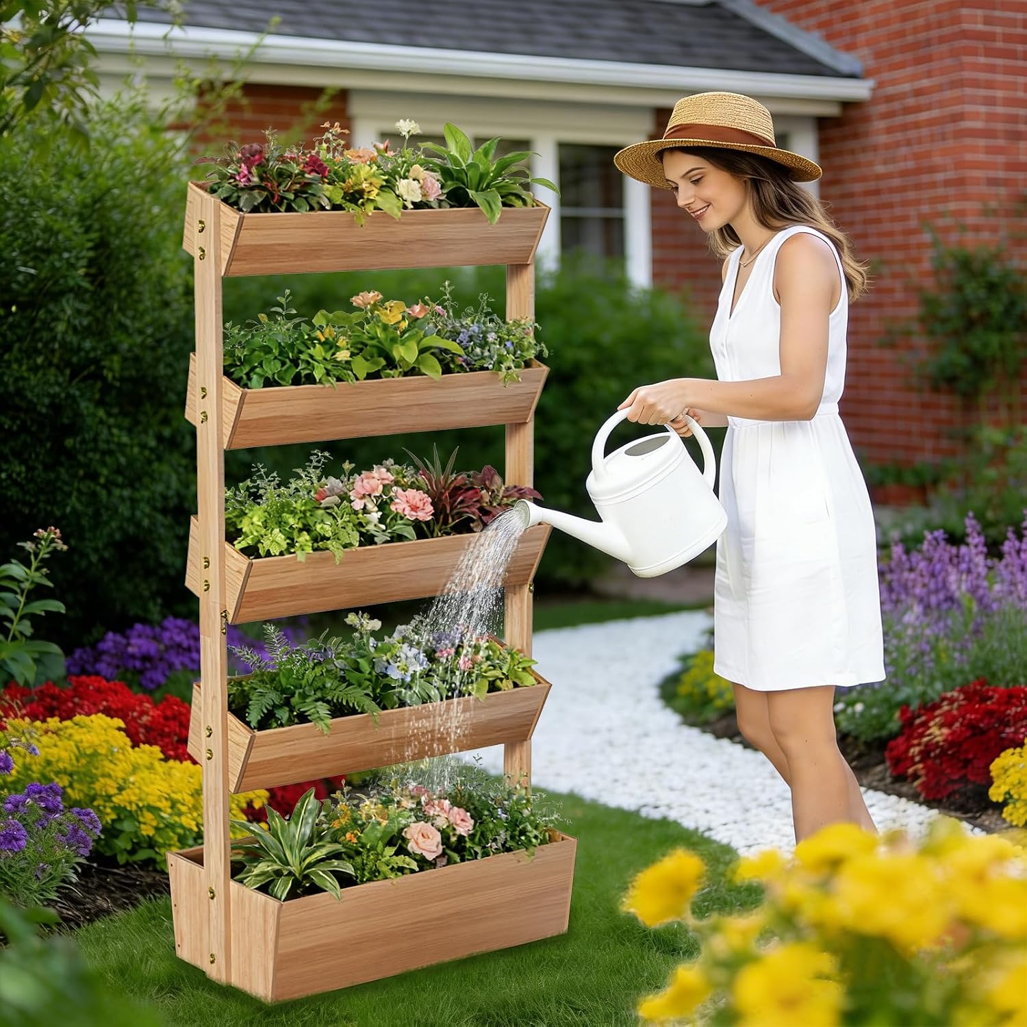 5-Tier Vertical Wood Garden Planter