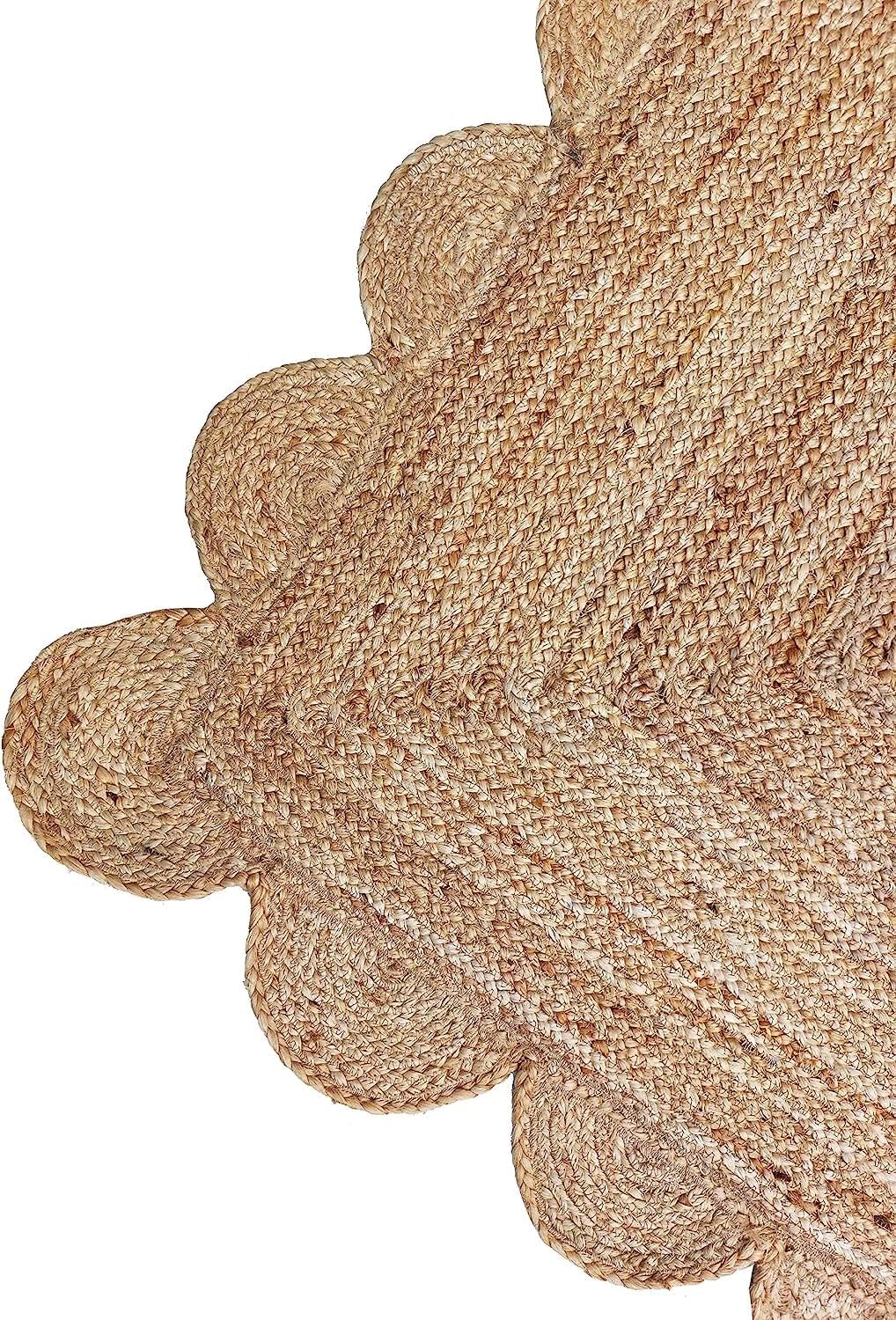 2x3 Scalloped Handwoven Jute Rug
