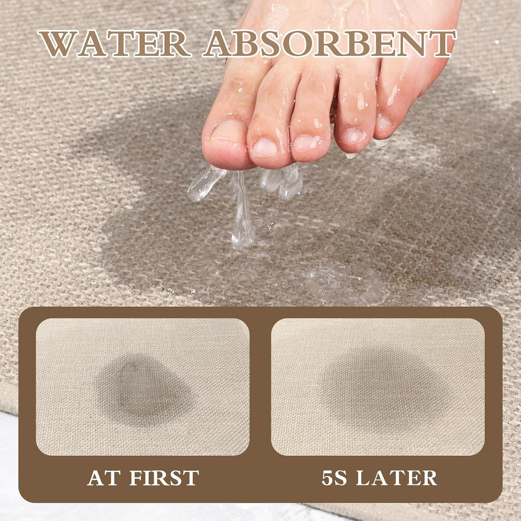 59x25 Beige Quick Dry Bath Mat