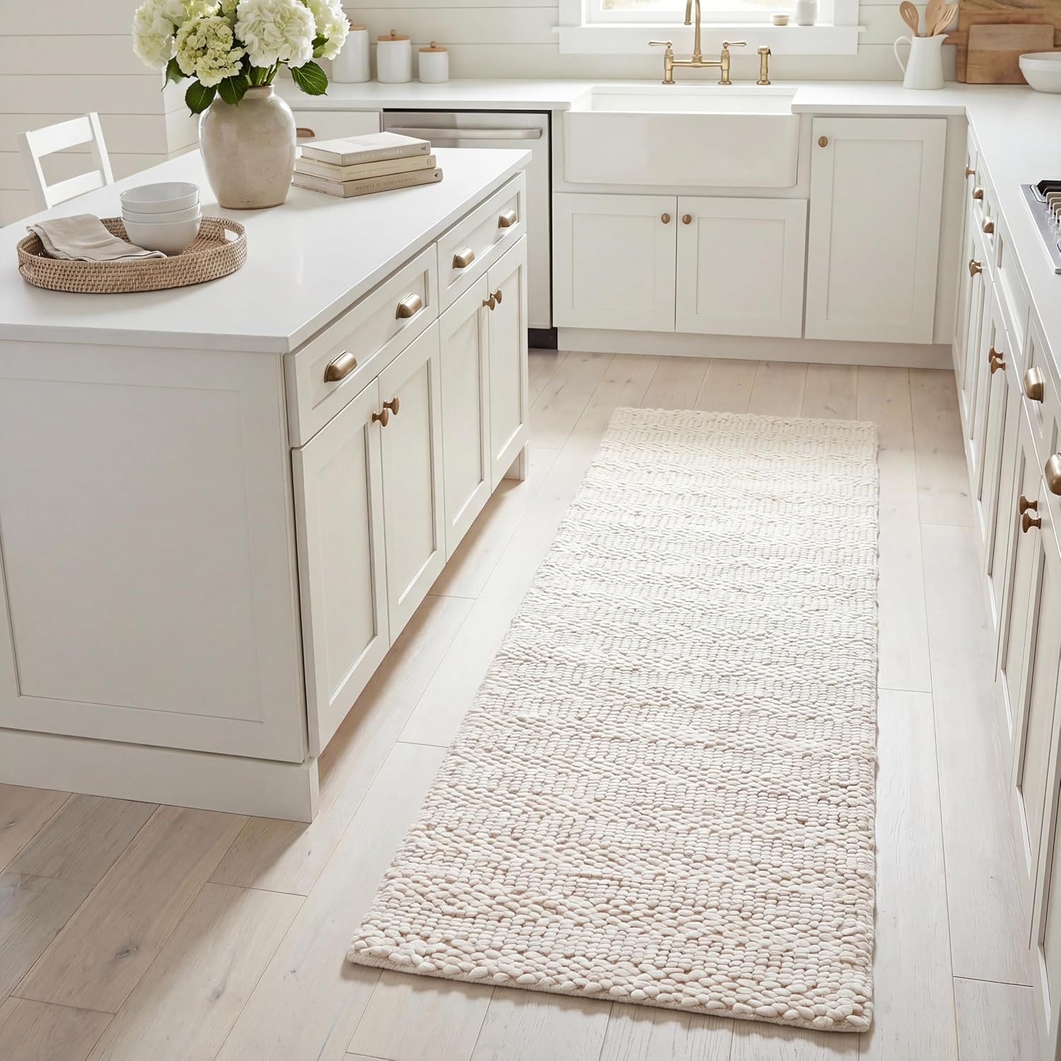 Bleach Hand Braided Jute Runner Rug 2'3"x8' NF212D