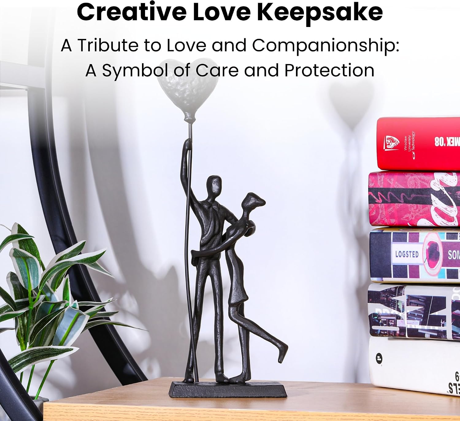 Bronze Iron Romantic Couple Sculpture