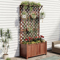 Wood Garden Bed with Trellis