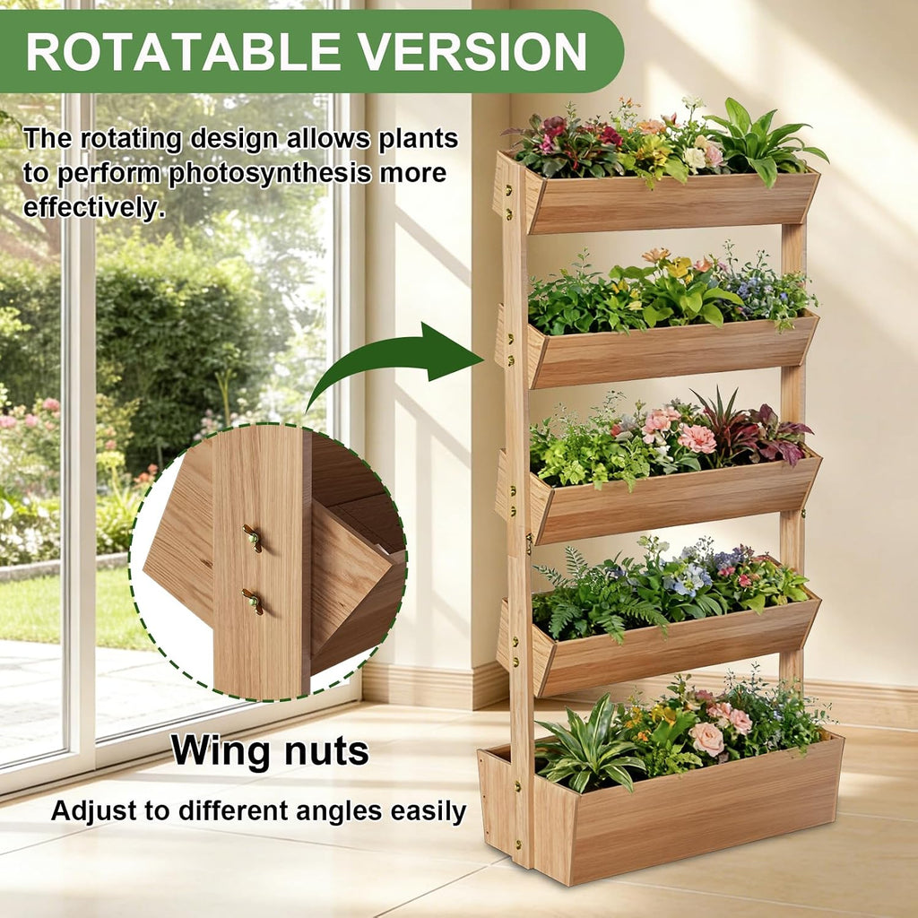 5-Tier Vertical Wood Garden Planter