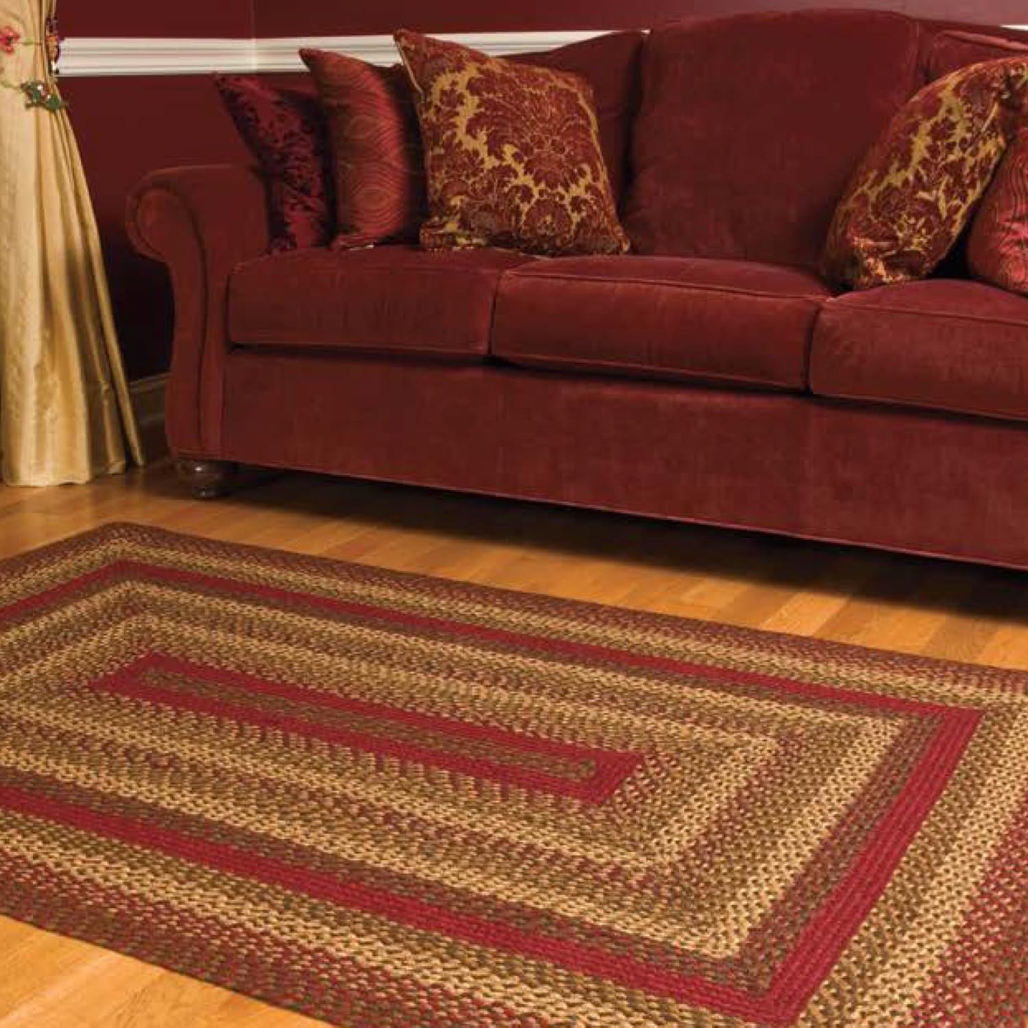 Oval Farmhouse Braided Jute Rug 27x48in