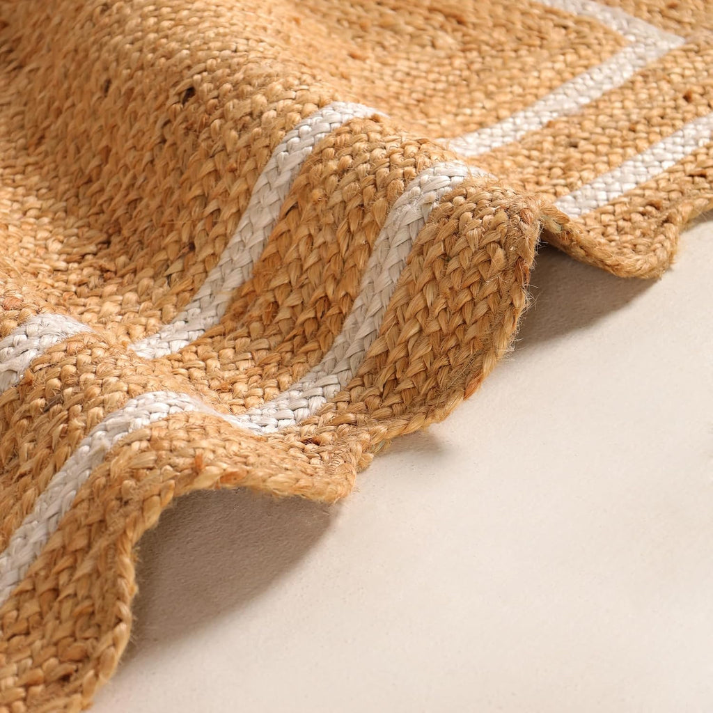 Natural Wave Handwoven Braided Jute Entry Rug 2x3 Feet