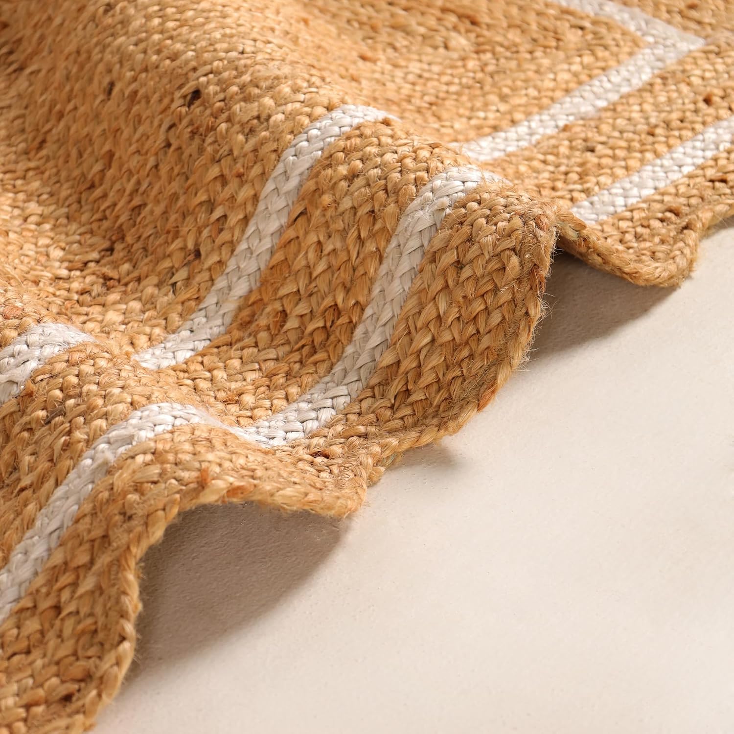 Natural Wave Handwoven Braided Jute Entry Rug 2x3 Feet