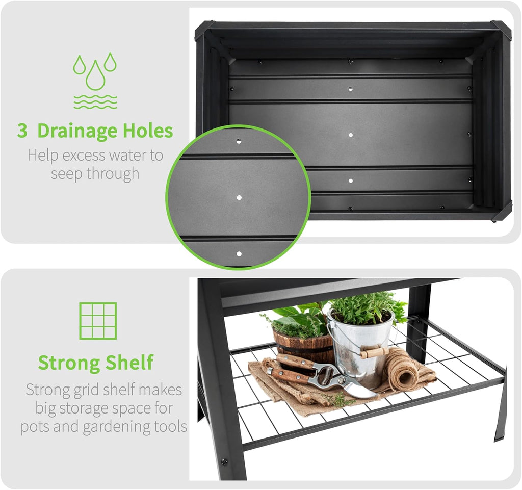 Elevated Metal Garden Planter Bed