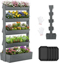 5-Tier Grey Vertical Wood Planter