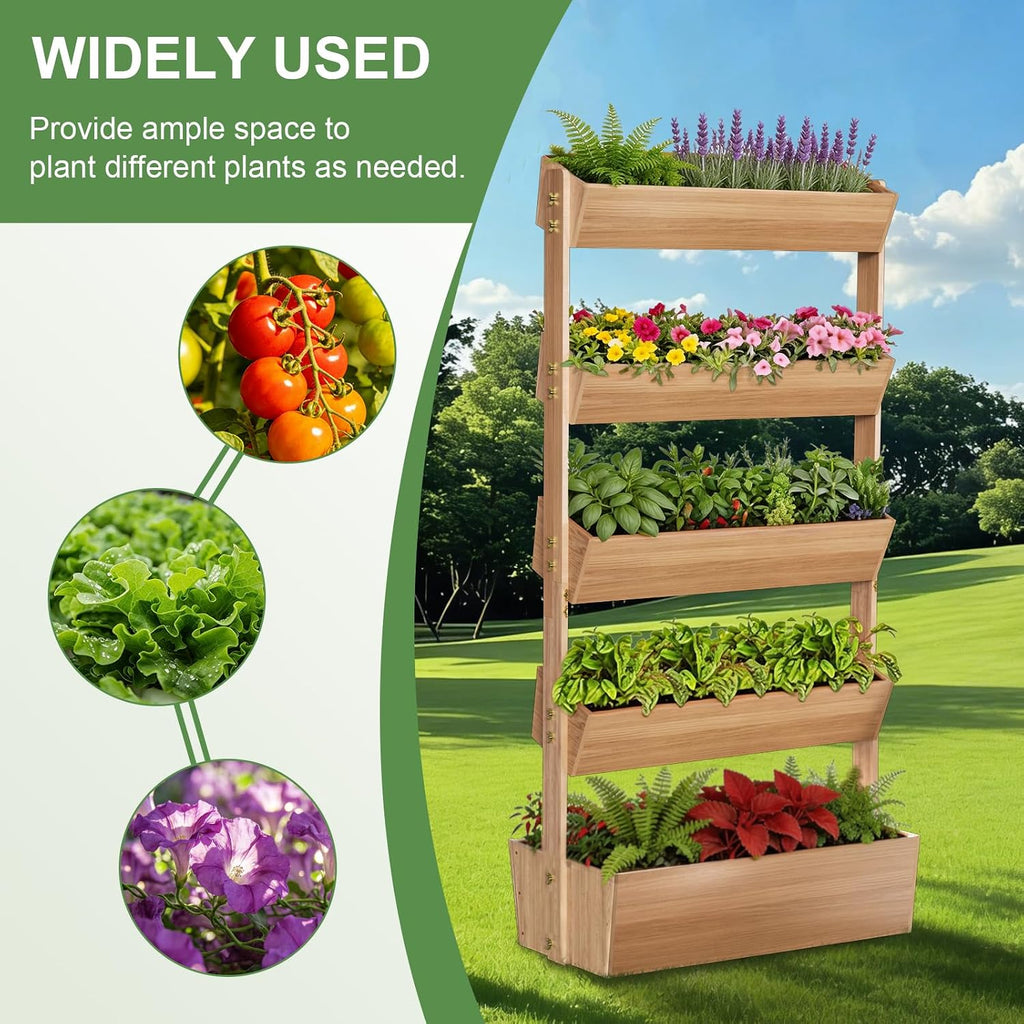 5-Tier Vertical Wood Garden Planter