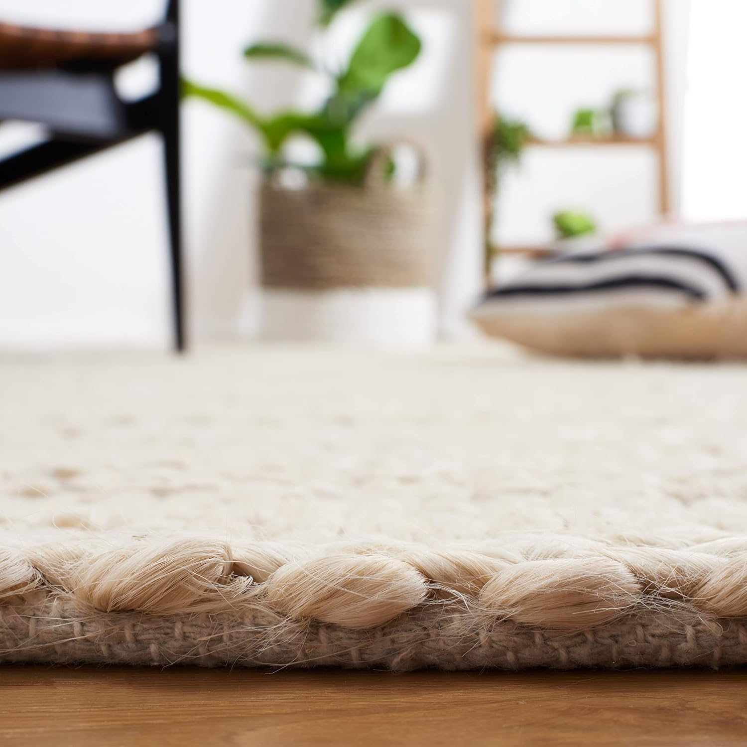 Bleach Hand Braided Jute Runner Rug 2'3"x8' NF212D