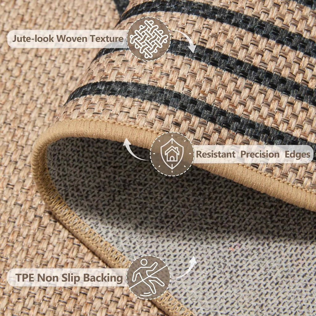 3x5 Washable Jute Patio Rug