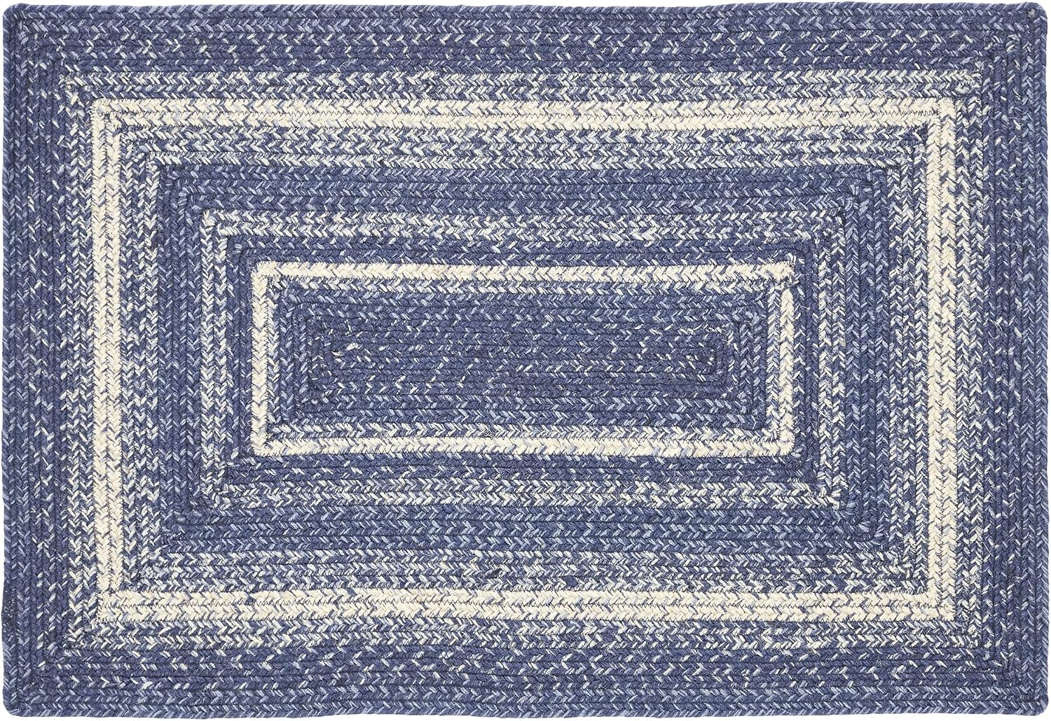 Great Falls Blue Braided Jute Door Mat 24x36 with Non-Skid Pad